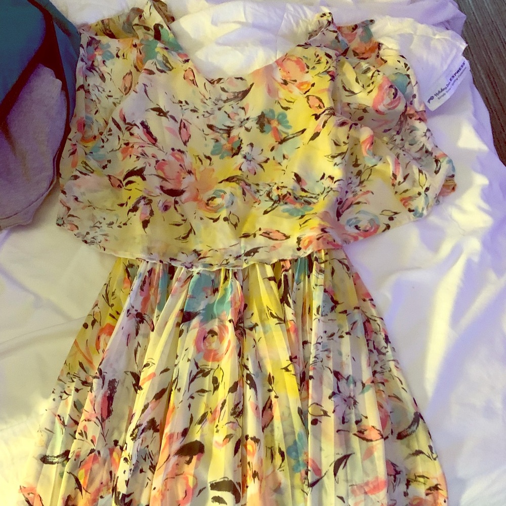 Yellow floral dress
